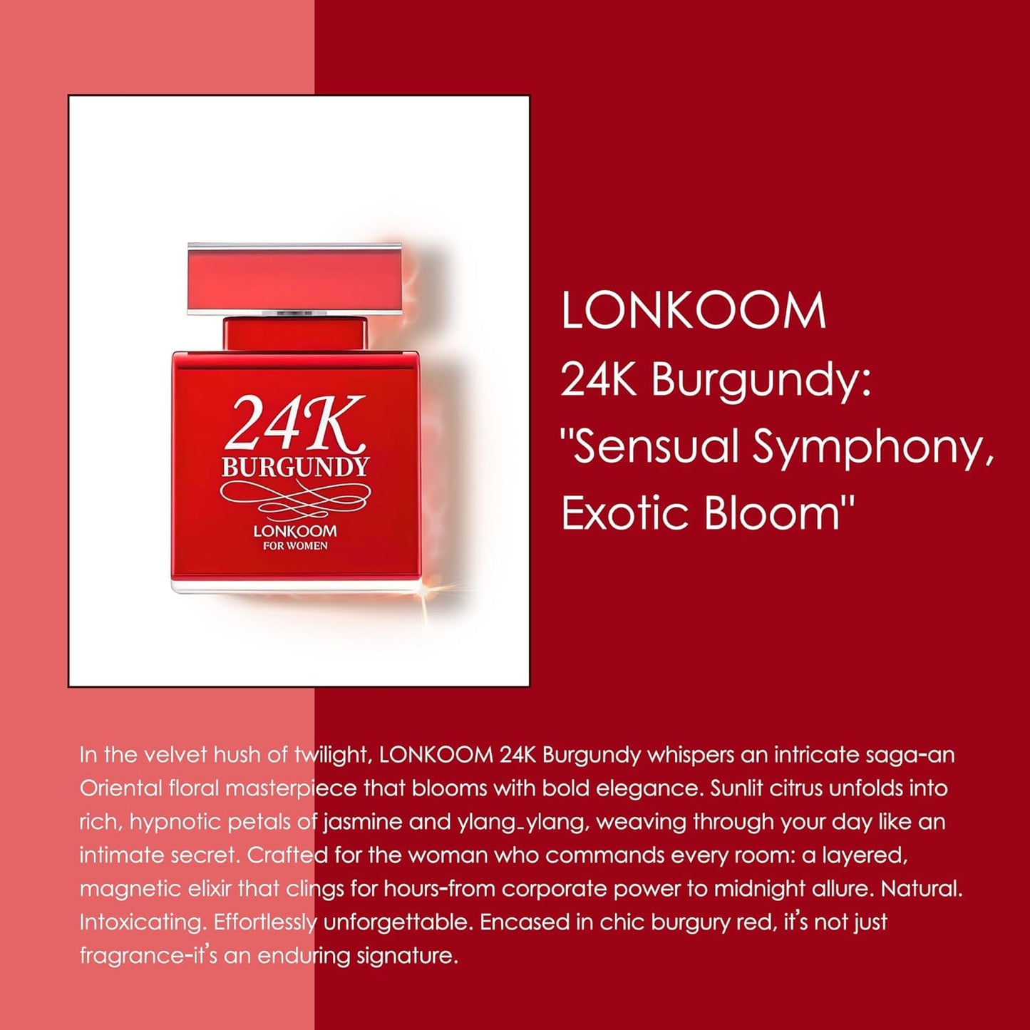 LONKOOM 24K Burgundy Perfume for Women