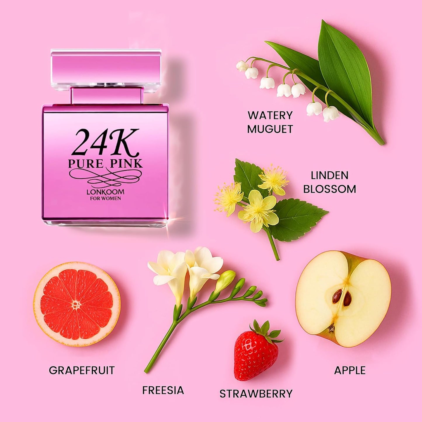 Lonkoom 24K Pure Pink Perfume for Women